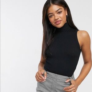ASOS New Look ribbed knit sleeveless roll neck tank NWT